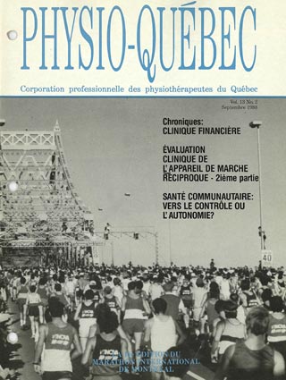 Physio-Québec 1988 Santé communautaire: vers le contrôle ou l’autonomie